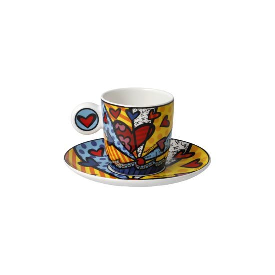 Cup and saucer Romero Britto - A New Day, 100 ml / 12 cm, Fine Bone China, Goebel