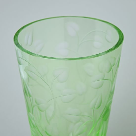 Egermann: Vase Green - Leaves, 25 cm, Crystal Vases Egermann