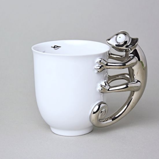Mug ZOO Chameleon 400 ml, PLATINUM, 12 cm, Goldfinger porcelain