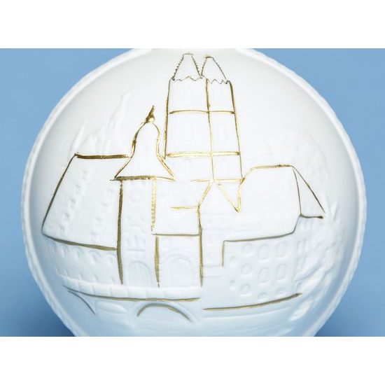 Vánoční ozdoba koule - Řezno,  7,5 cm, Unterweissbacher, porcelán Seltmann