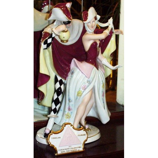 Karneval 33 x 21 x 50 cm, Porcelánové figurky Duchcov