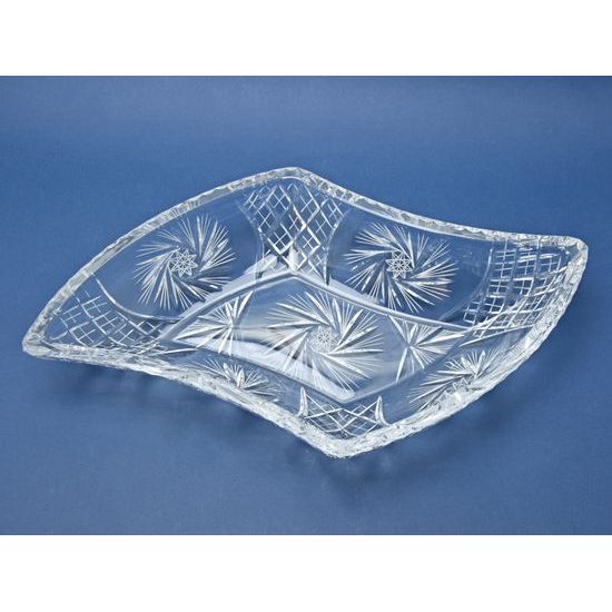 Crystal Hand Cut Bowl ESO big, Thistles, 44 cm, Crystal BOHEMIA