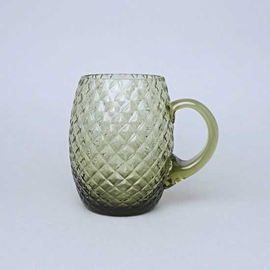 Beer mug - Káro (Green), 500 ml, Floriánova huť