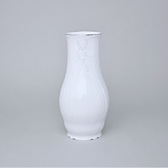 Váza 19 cm, Thun 1794, karlovarský porcelán, BERNADOTTE mráz, platinová linka