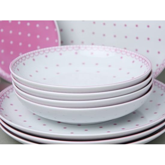 Tom 30357b0 Pink: Plate set for 4 pers., Thun 1794, Carlsbad Porcelain