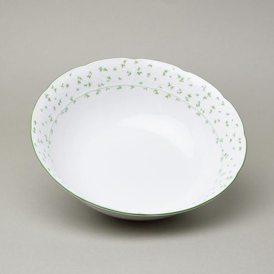 NATÁLIE zelené kvítky: Mísa kompotová 24 cm, Thun 1794, karlovarský porcelán