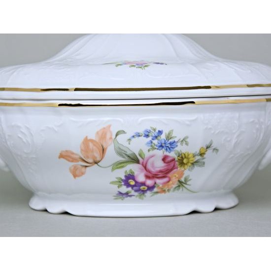 Soup / vegetable Tureen 1,5 l, Thun 1794 Carlsbad Porcelain, BERNADOTTE Meissen Rose