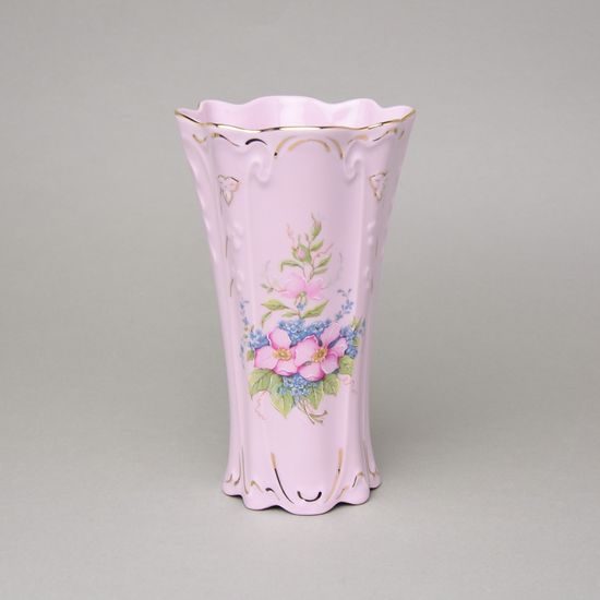 Váza 19,9 cm, Olga - dekor krásenka, Růžový porcelán z Chodova