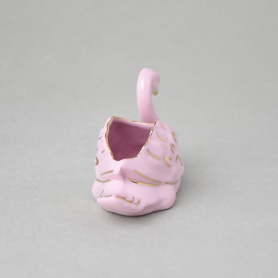 Small bowl Swan 11 x 7,5 cm, rose china + gold, Bohemia