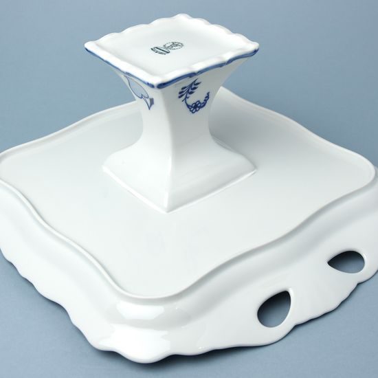 Platter Aida 34 x 29 cm on stand, Original Blue Onion Pattern