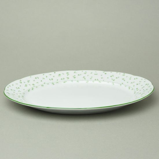 NATÁLIE zelené kvítky: Mísa oválná 32 cm, Thun 1794, karlovarský porcelán
