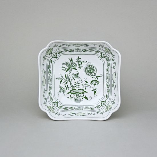 Bowl salad square 15 cm, Green Onion Pattern, Cesky porcelan a.s.