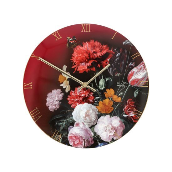 Wall clock Flowers in Vase 31 / 31 / 5cm, porcelain, Jan Davidsz de Heem, Goebel
