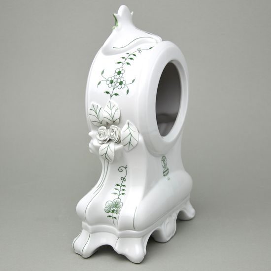 Krbové hodiny s růžemi 28 cm, zelený cibulák, Český porcelán a.s.