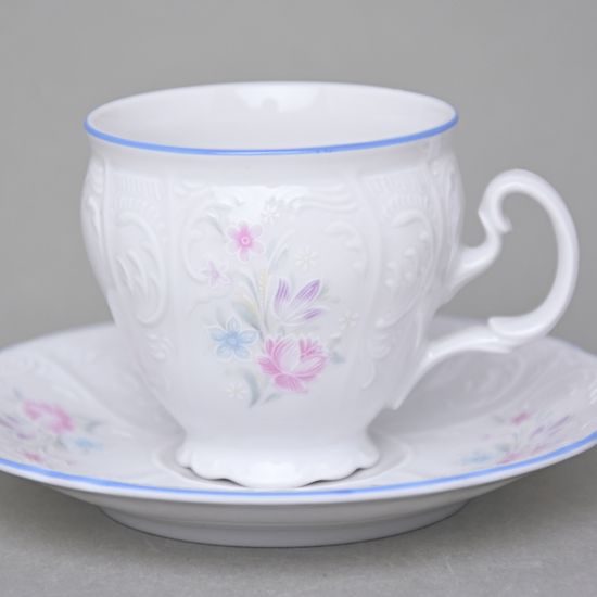 Cup tall coffee 150 ml, Thun 1794 Carlsbad porcelain, BERNADOTTE blue-pink flowers