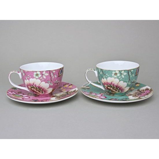 Sada 2 šálků 230 ml a podšálků na čaj, Fleurs, Lamart: Palais Royal