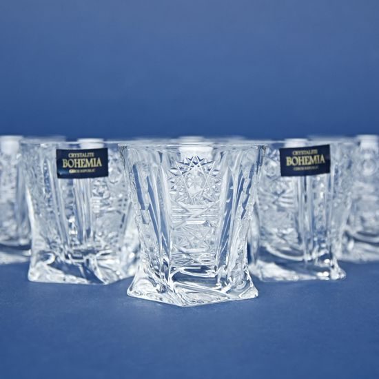 Quadro - 500PK, liqueur glass 55 ml, 8 cm, set of 6 pcs., Crystalite Bohemia