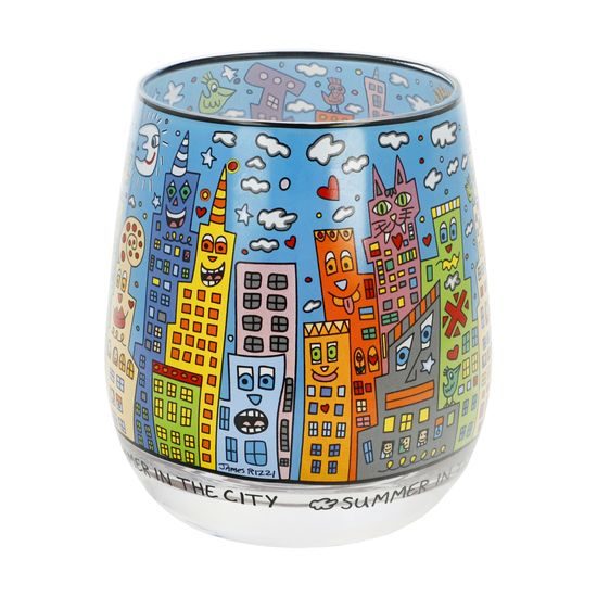 Wind light James Rizzi - Summer in the City, 8,5 / 8,5 / 9,5 cm, Glass, Goebel