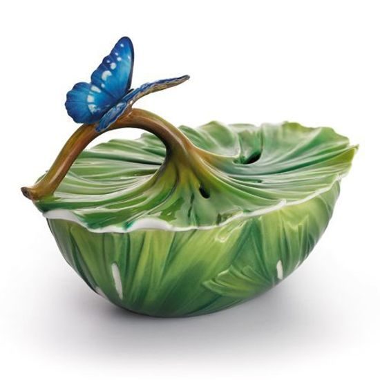 Covered box Rainforest Little Dwellers butterfly 10 cm, porcelain FRANZ