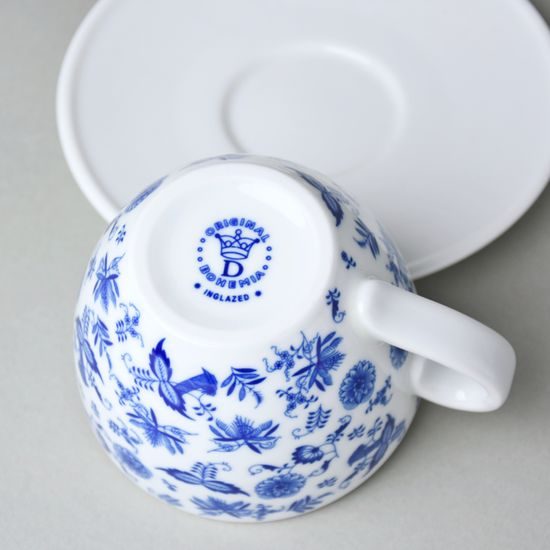Cup 250 ml and saucer 15 cm Milada, Fragments of Onion Pattern, Blue, Český porcelán a.s.