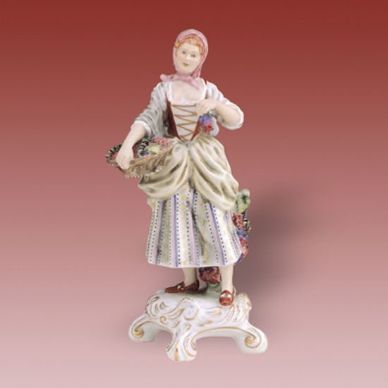 Wine grower - woman 210,5 x 7,5 x 20,5 cm, Porcelain Figures Duchcov