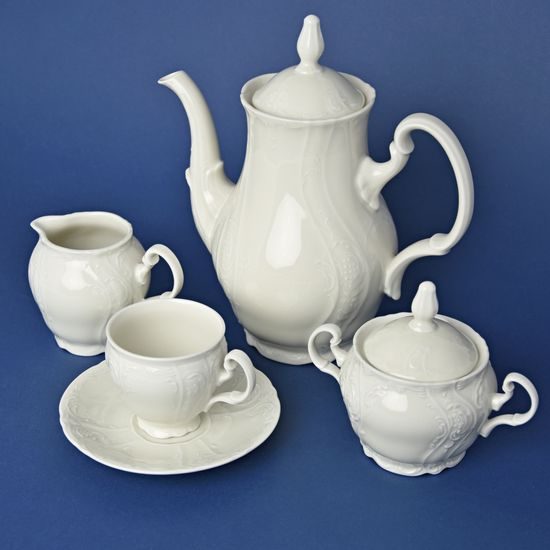 Coffee set for 6 persons, Thun 1794 Carlsbad porcelain, Bernadotte ivory