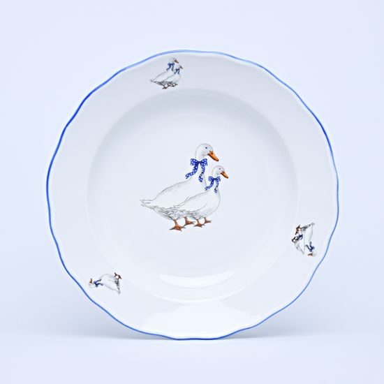 Plate deep 24 cm, Cesky porcelain, Goose