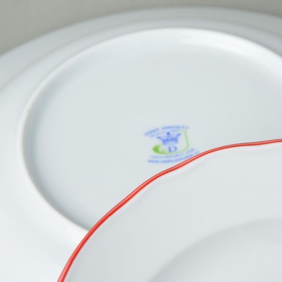 Red line: Plate dining 26 cm, rokoko white, Cesky porcelan a.s.