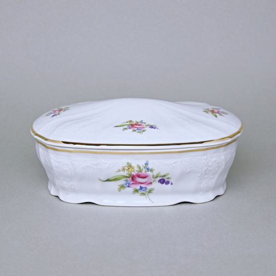 Dóza na cukrovinky 2,1 l, Thun 1794, karlovarský porcelán, BERNADOTTE míšeňská růže