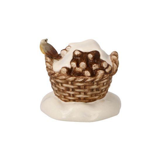 Figurka Košík s dřívím 5 / 5 / 4,5 cm, kamenina, Goebel