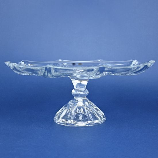 Crystal Plate On Stand CALYPSO 33 cm, Glassworks Jihlava Bohemia 1845