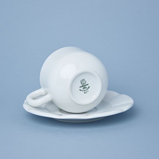 Cup 240 ml + saucer 17 cm, Benedikt white, G. Benedikt 1882