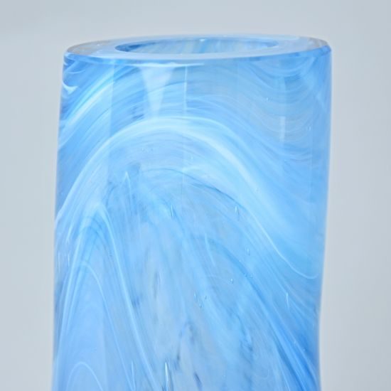 Váza tvarovaná 33 cm, hutní sklo, ruční práce, Vendula Zámečníková