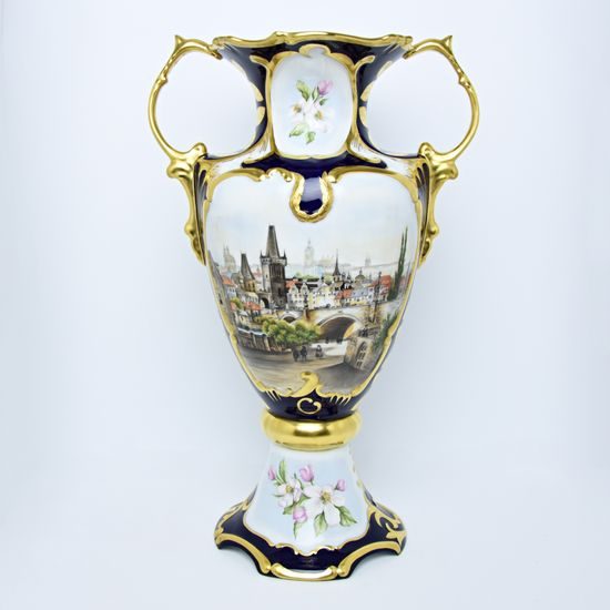 Decorative vase Praha (Prague) 60 cm, Haas and Czjzek, hand painted by Radka Vidímová