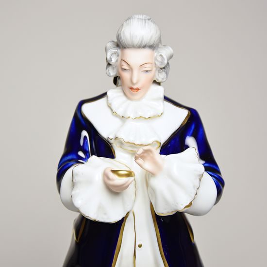 Man with snuffbox 13 x 14 x 32 cm, Isis, Porcelain Figures Duchcov