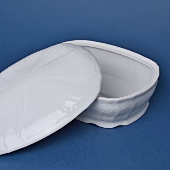 Candy jar / box 2,1 l, Thun 1794 Carlsbad porcelain, BERNADOTTE white