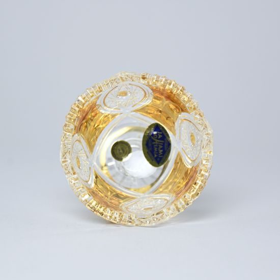 Cut Crystal Bowl on stand, 68 mm, Gold + Enamel, Jahami Bohemia