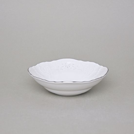 Bowl 16 cm, Thun 1794 Carlsbad porcelain, Bernadotte Frost, Platinum line