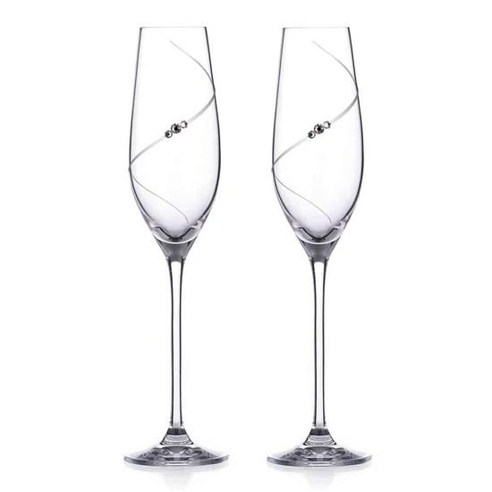 Silueta - Set 2 sklenic na sekt 210 ml, krystaly Swarovski, DIAMANTE