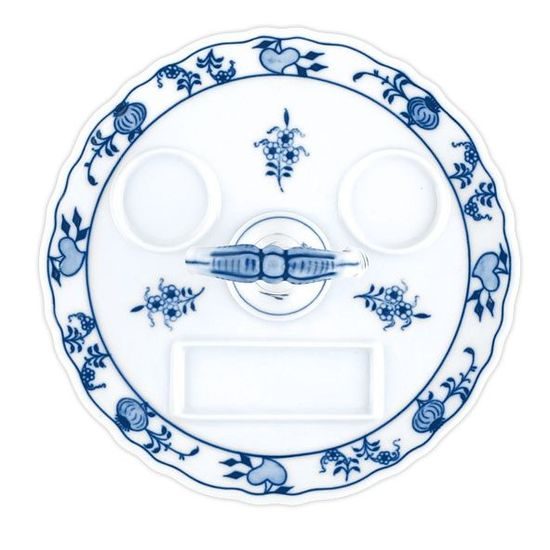 Tray flat with key 21 cm (for salt/pepper shakers and toothpick dose), Original Blue Onion Pattern