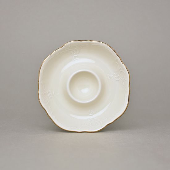 Egg cup (plate) 12,5 cm, Thun 1794 Carlsbad porcelain, BERNADOTTE ivory + gold
