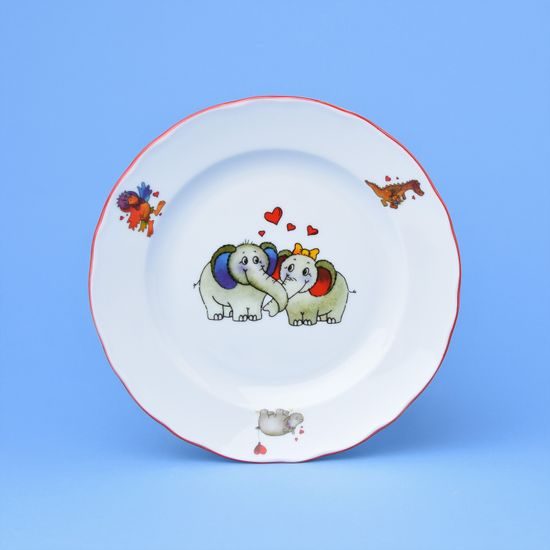 Dessert plate 19 cm, painted annimals, Český porcelán a.s.