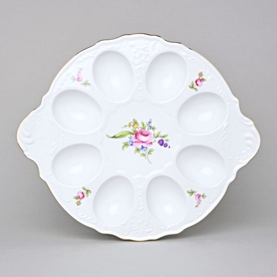 Egg tray 25 cm, Thun 1794 Carlsbad porcelain, BERNADOTTE Meissen Rose