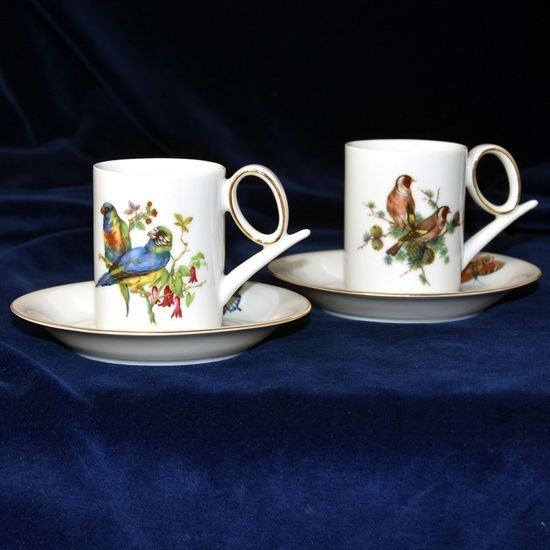 Cup 120 ml + saucer Yoko 135 mm - Birds - 2 pcs. set, Atelier Lesov Thun