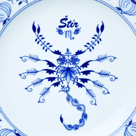 Talíř mělký 24 cm, Štír, (i na zeď), Cibulák, originální z Dubí