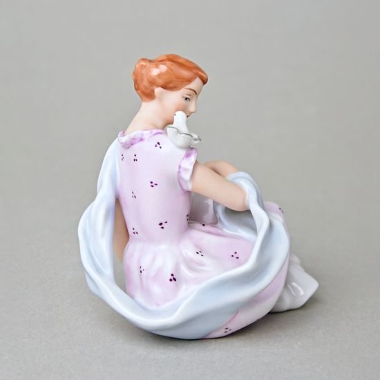 Lady with dove 8 x 11,5 x 10,5 cm, Saxe, Porcelain Figures Duchcov