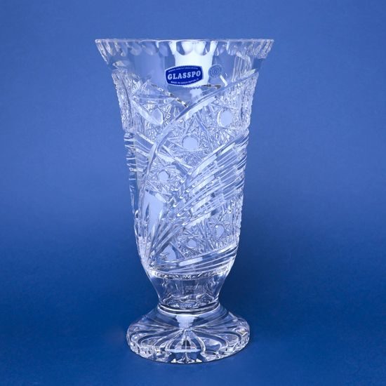 Křišťálová váza broušená (na noze), Kometa, 255 mm, Crystal BOHEMIA