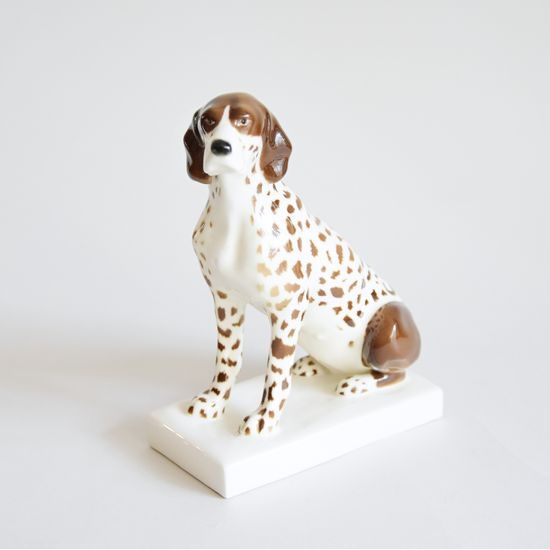 Pes sedící, 13 x 7 x 19 cm, Porcelánové figurky Gläserne Porzellanmanufaktur