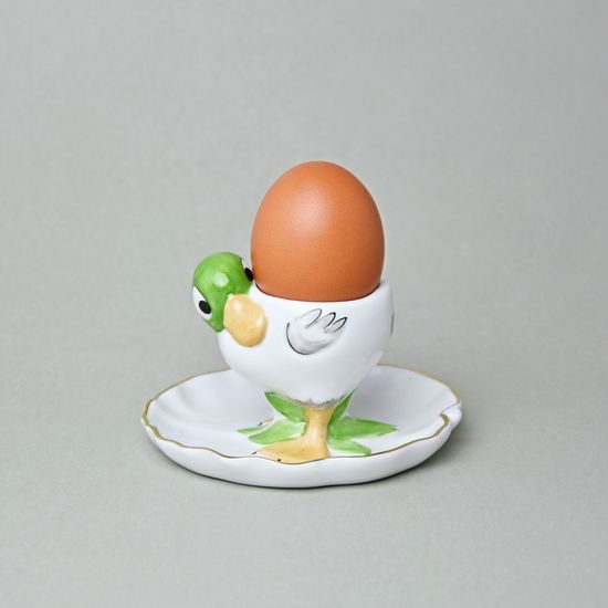 Egg cup 7 cm, Green Duck, Lindner porcelain