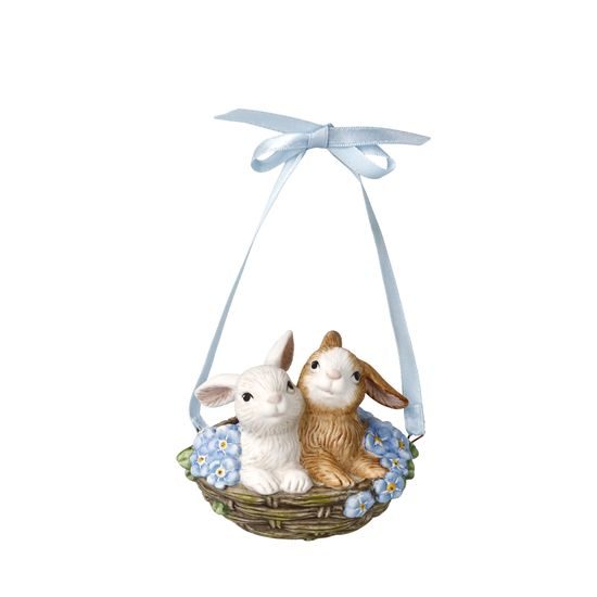 Hanging ornament Annual Rabbit 2026 8 / 6.5 / 6.5cm, biscuit china, Goebel